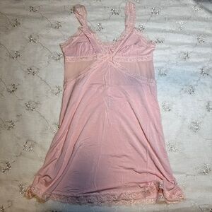 Adore Me Baby Pink Lace Trim Slip Dress – Size Medium